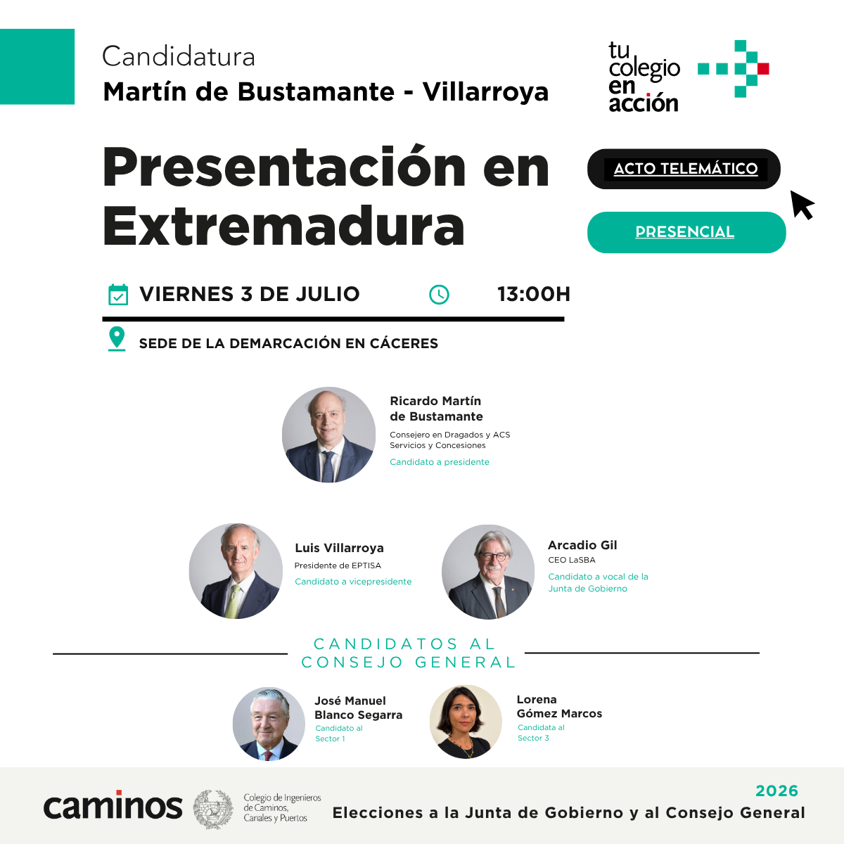 PRESENTACIÓN. TU COLEGIO EN ACCIÓN. EXTREMADURA